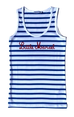 Femme LITTLE MARCEL Débardeur marin femme EPHEMERE BLANC BLEU