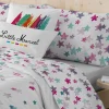 LITTLE MARCEL DRAP PLAT COTON ETOILES SB ROSE 210×270 cm