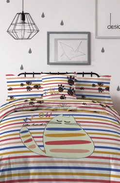 LITTLE MARCEL HOUSSE DE COUETTE COTON CHAT MX MULTI 140×200 cm