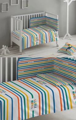 LITTLE MARCEL HOUSSE DE COUETTE COTON CRECHE 115X145 + 50X30 LITTLE MARIN MULTI
