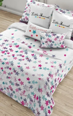 LITTLE MARCEL HOUSSE DE COUETTE COTON ETOILES ROSE 260×220 cm