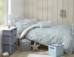 LITTLE MARCEL HOUSSE DE COUETTE COTON NUAGES BLEU 140×200 cm