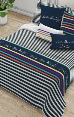 LITTLE MARCEL HOUSSE DE COUETTE COTON 200X200 cm MARIN MULTI