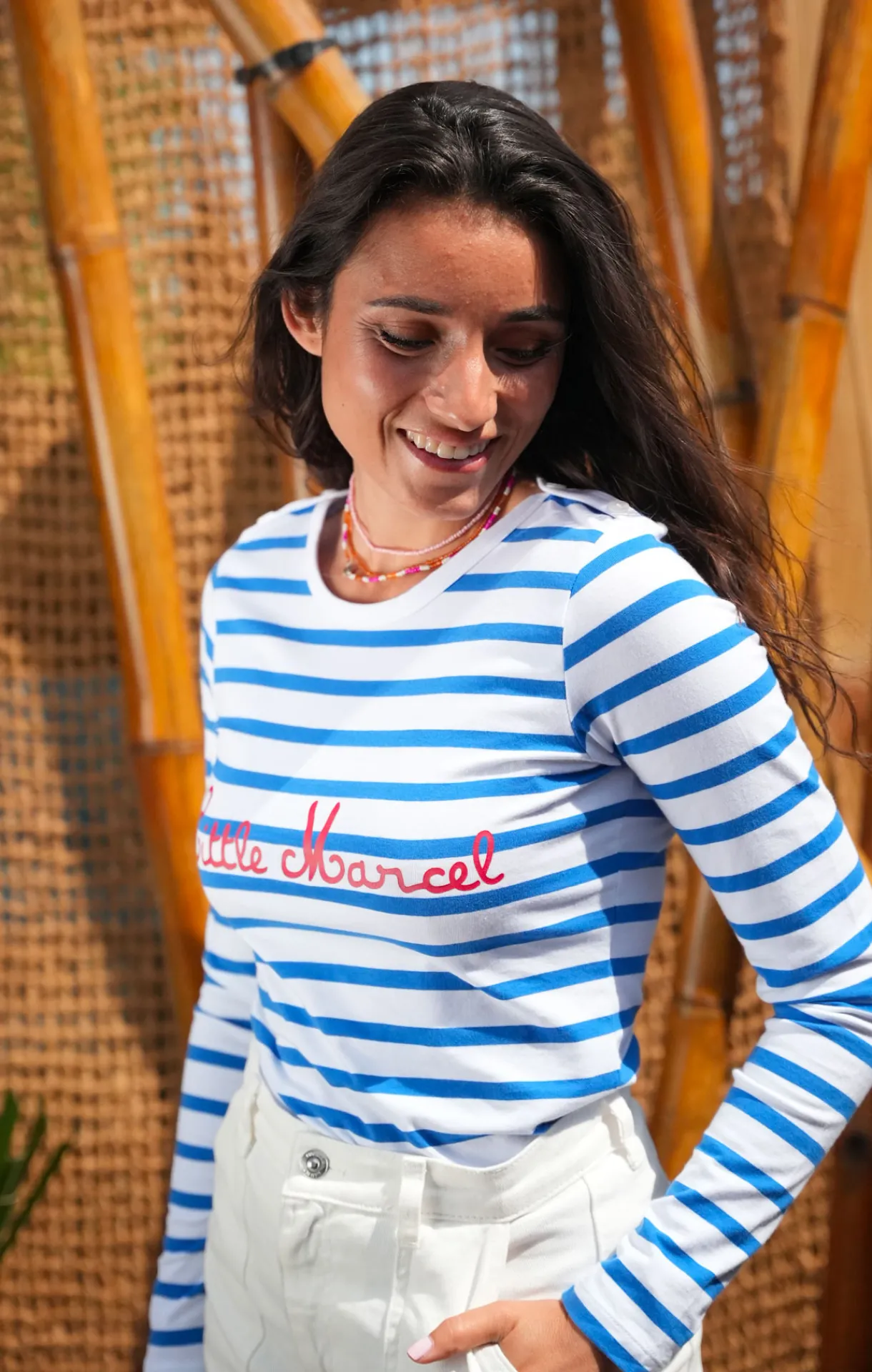 Femme LITTLE MARCEL Marinière femme NAGARA BLANC BLEU