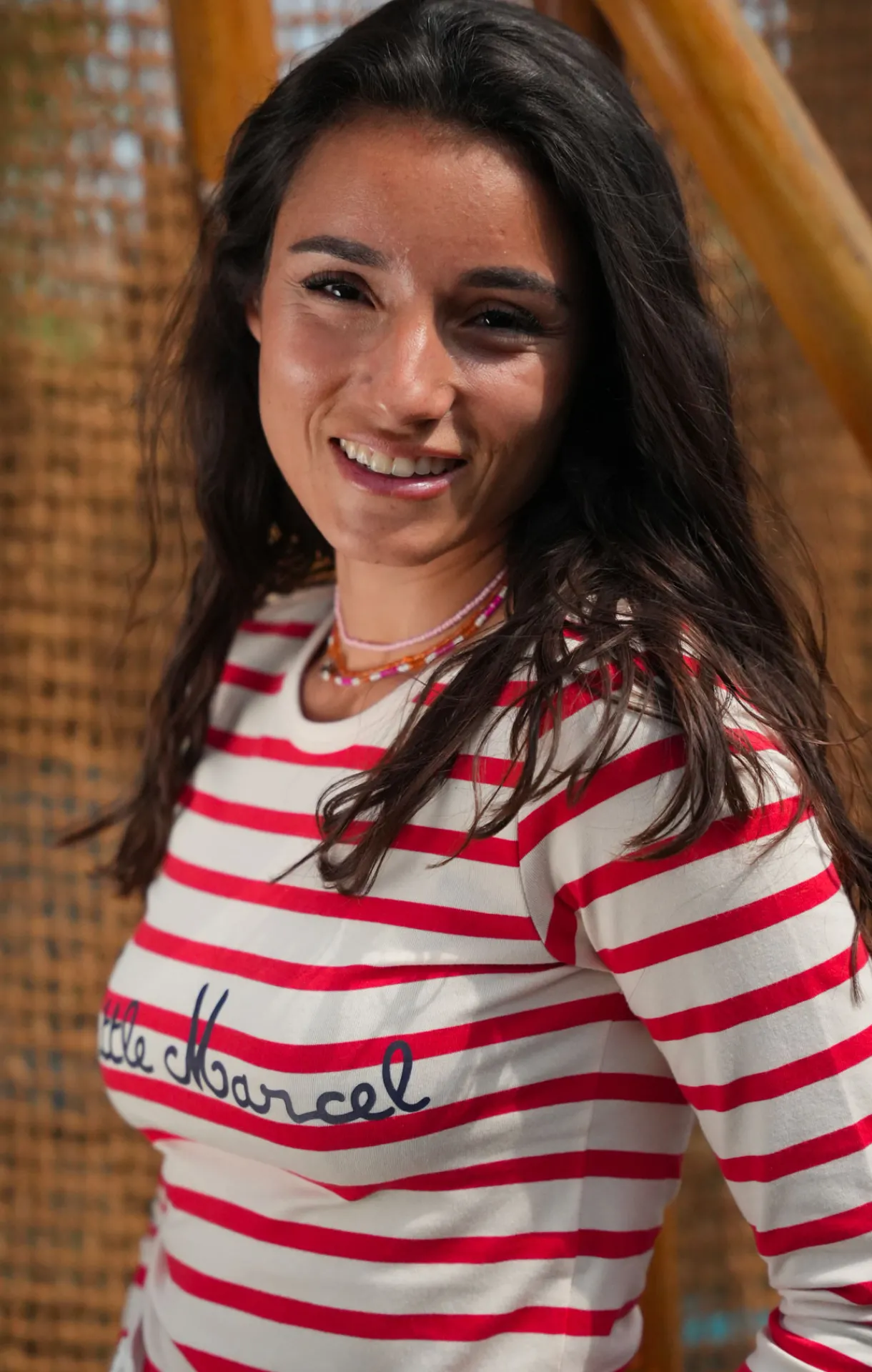 Femme LITTLE MARCEL Marinière femme NAGARA ECRU ROUGE
