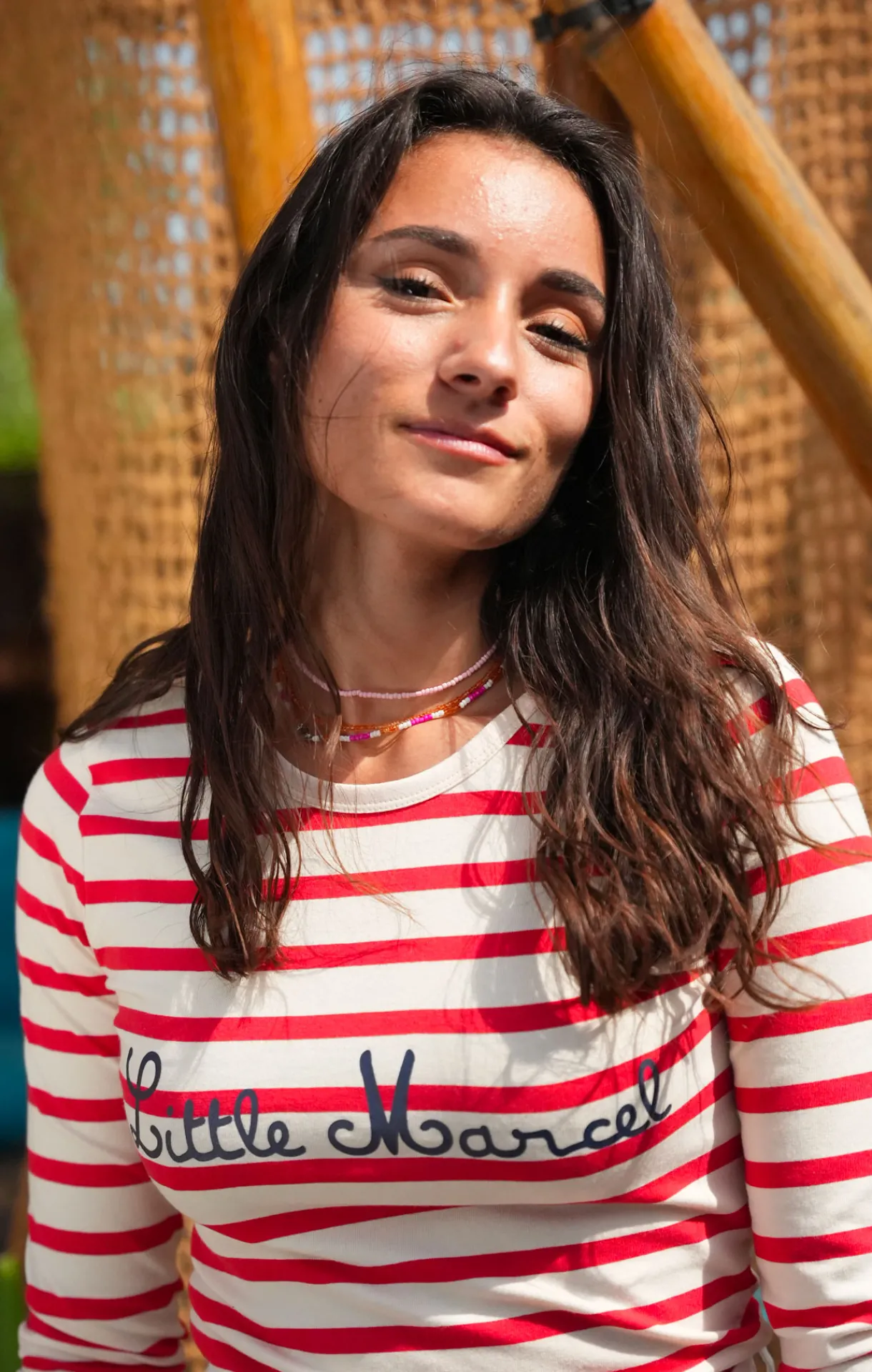 Femme LITTLE MARCEL Marinière femme NAGARA ECRU ROUGE