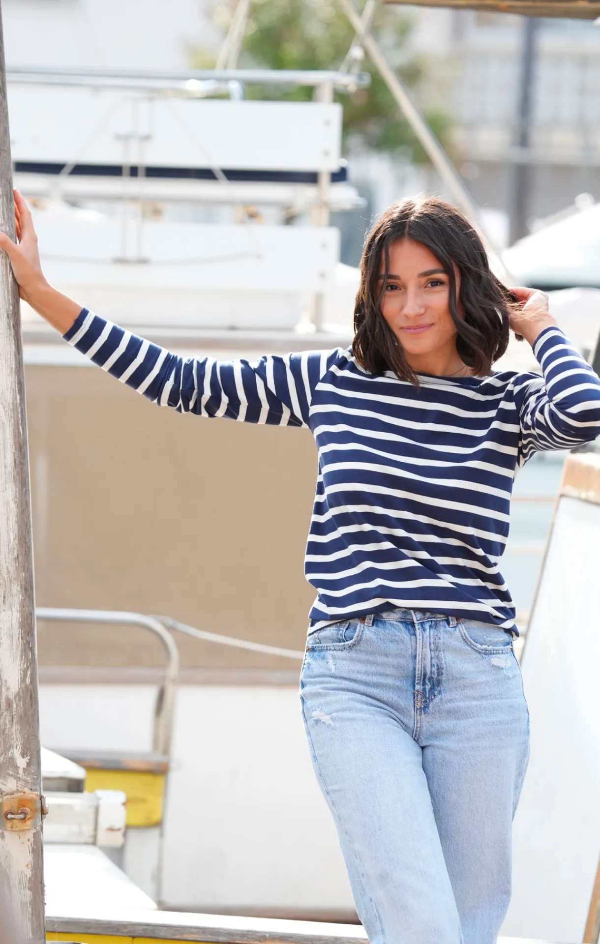 Femme LITTLE MARCEL Marinière femme TARIFA MARINE ECRU