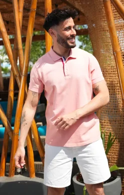 Homme LITTLE MARCEL Polo Manche Courtes homme Mister Marcel NICE ROSE PASTEL