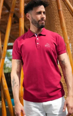 Homme LITTLE MARCEL Polo Manche Courtes homme Mister Marcel NICE ROUGE