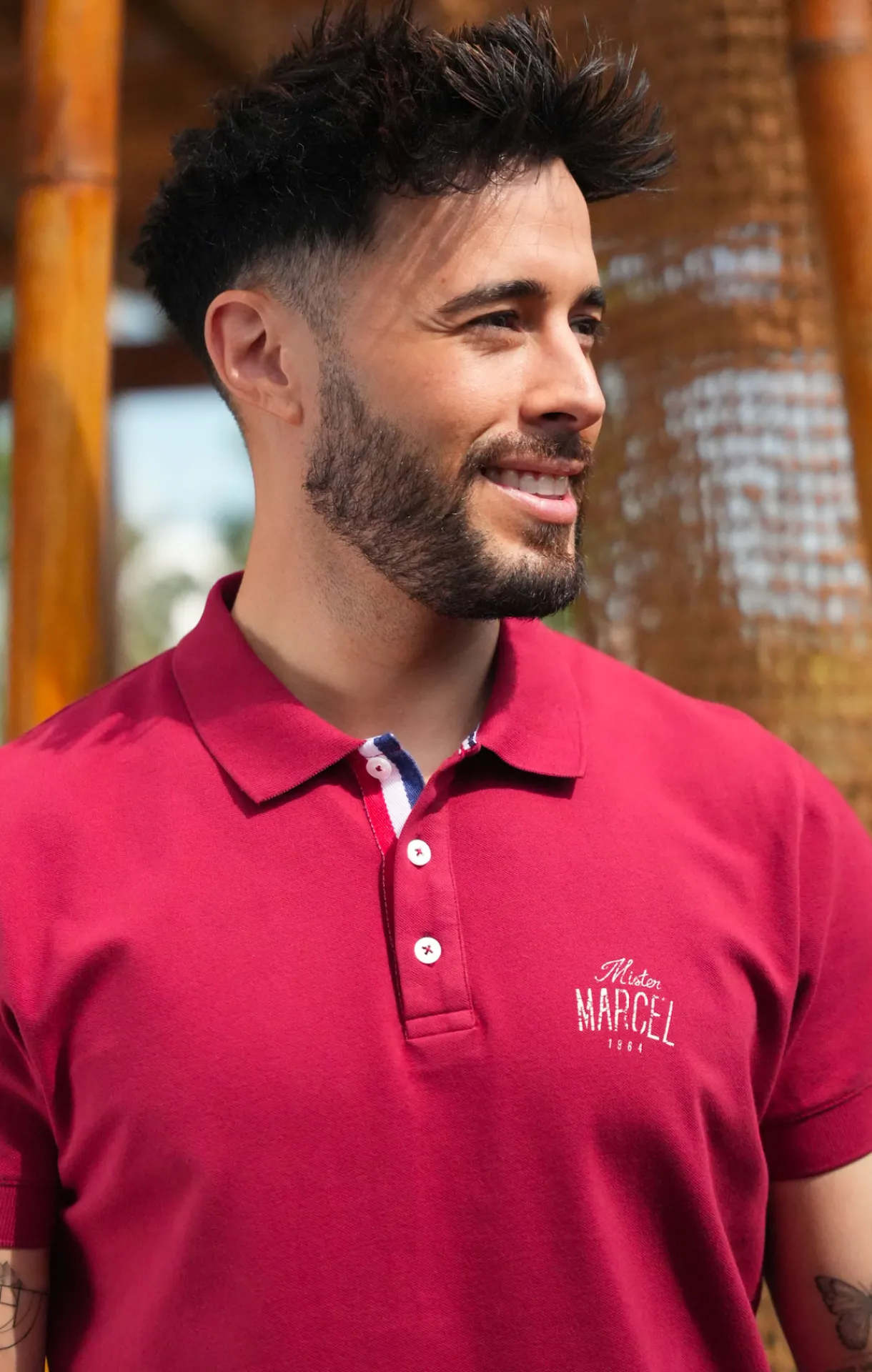 Homme LITTLE MARCEL Polo Manche Courtes homme Mister Marcel NICE ROUGE