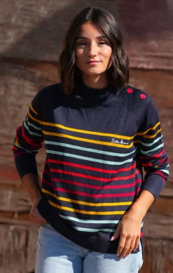 Femme LITTLE MARCEL Pull Manches Longues Femme PLINO MULTI MARINE
