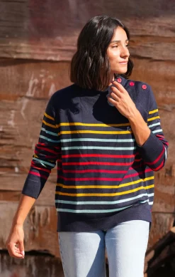 Femme LITTLE MARCEL Pull Manches Longues Femme PLINO MULTI MARINE