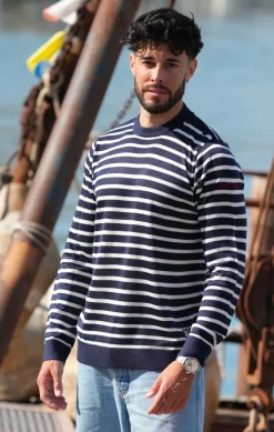 Homme LITTLE MARCEL Pull Manches Longues PABLO MARINE ECRU