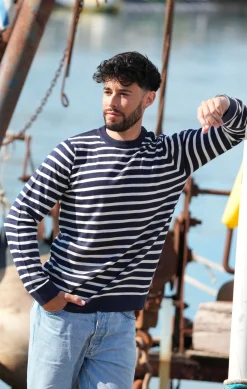 Homme LITTLE MARCEL Pull Manches Longues PABLO MARINE ECRU