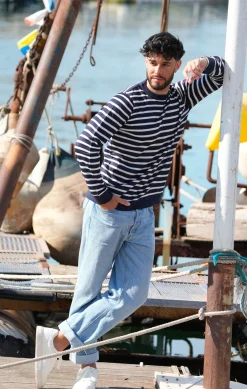 Homme LITTLE MARCEL Pull Manches Longues PABLO MARINE ECRU