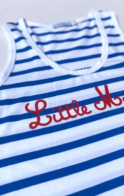 Femme LITTLE MARCEL Robe à Rayures femme EDEN BLANC BLEU