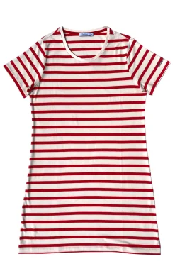 Femme LITTLE MARCEL Robe à Rayures femme JEMA ECRU ROUGE