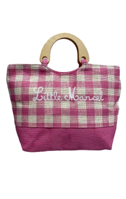 LITTLE MARCEL Sac de plage anses en bois Rose ZT1213ROSE