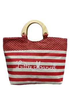 LITTLE MARCEL Sac de plage anses en bois Red ZT1199RED