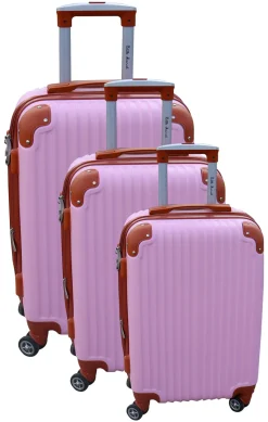 LITTLE MARCEL Set de 3 Valises Rigide ABS Rose