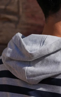 Homme LITTLE MARCEL Sweat à Capuche Homme PLATON GRIS CHINE MARINE
