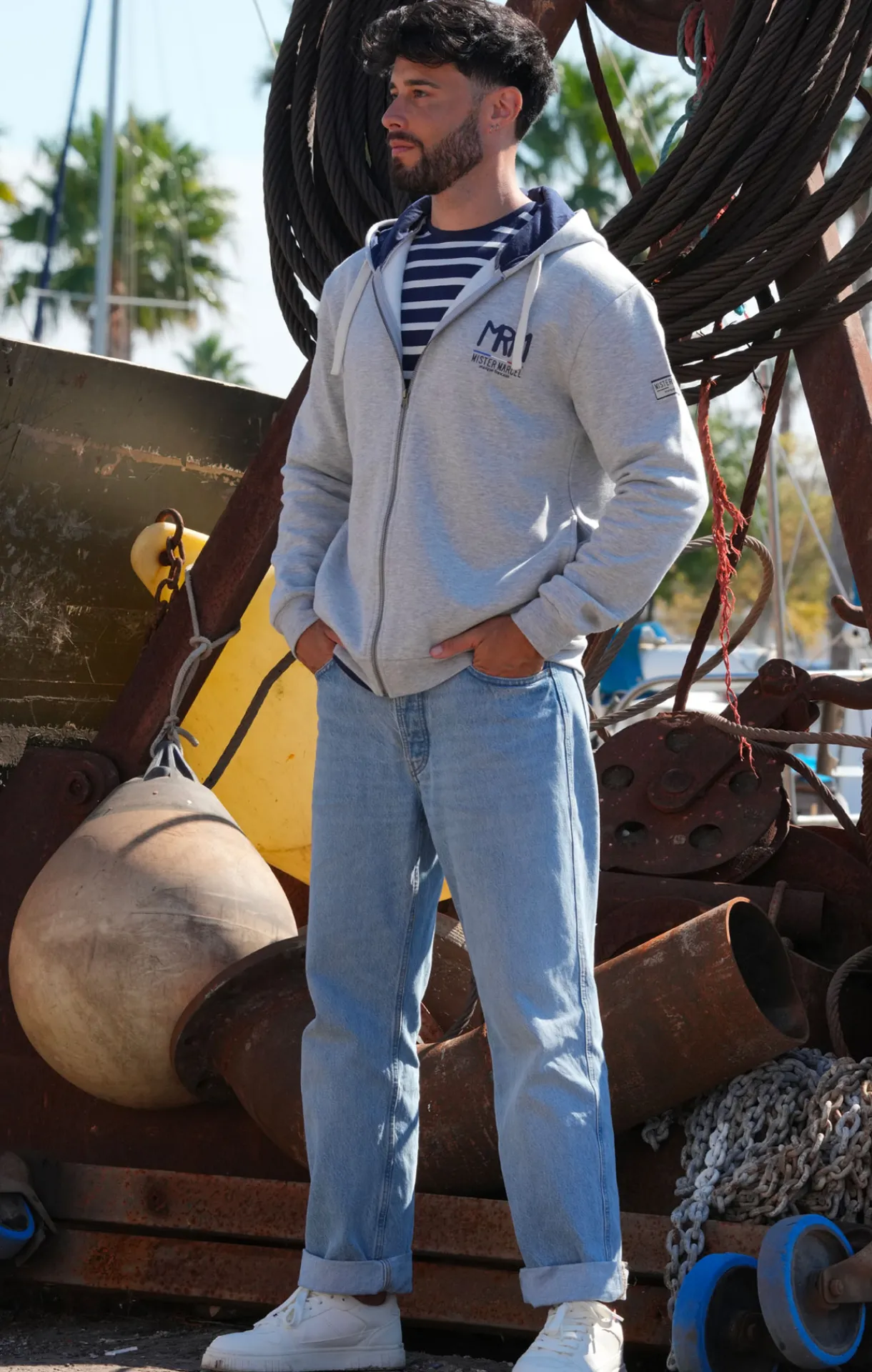 Homme LITTLE MARCEL Sweat à Capuche Homme SCOTT GRIS CHINE