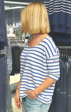 Femme LITTLE MARCEL Sweat SYDNEY Femme Blanc/Bleu