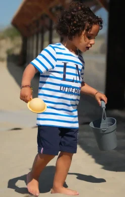 Enfant LITTLE MARCEL Tee-Shirt Manche Courtes Enfant Garçon TIPRINT BLANC BLEU