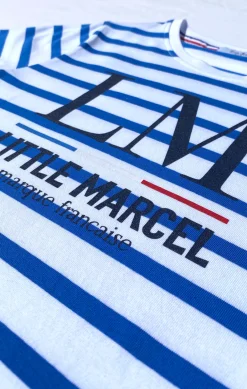 Enfant LITTLE MARCEL Tee-Shirt Manche Courtes Enfant Garçon TIPRINT BLANC BLEU