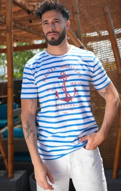 Homme LITTLE MARCEL Tee-shirt Manche Courtes homme Mister Marcel TIMON BLANC BLEU