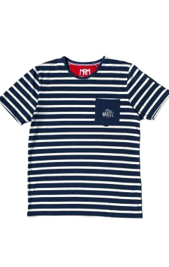 Homme LITTLE MARCEL Tee-shirt Manche Courtes homme Mister Marcel HALL MARINE ECRU