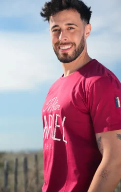 Homme LITTLE MARCEL Tee-shirt Manche Courtes homme Mister Marcel NATURAL ROUGE