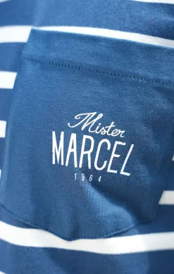Homme LITTLE MARCEL Tee-shirt Manche Courtes homme Mister Marcel HALL MARINE ECRU