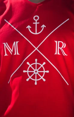 Homme LITTLE MARCEL Tee-shirt Manche Courtes homme Mister Marcel ANCHOR ROUGE
