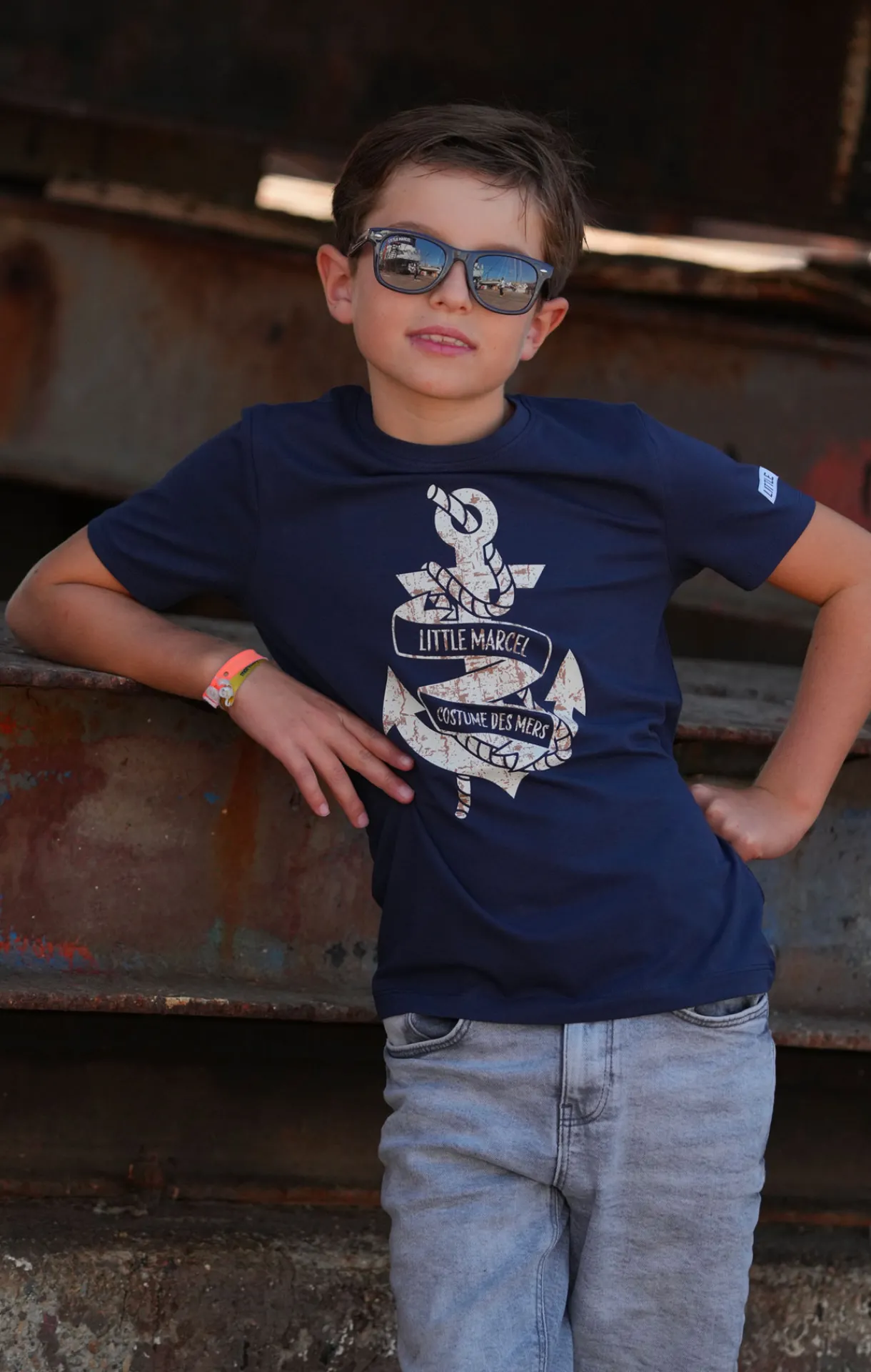 Enfant LITTLE MARCEL Tee-Shirt Manches Courtes Enfant Garçon TIANCRE MARINE