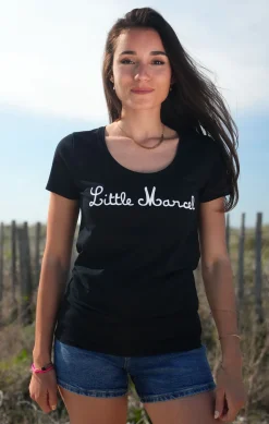 Femme LITTLE MARCEL Tee-shirt manches courtes femme THINKS NOIR
