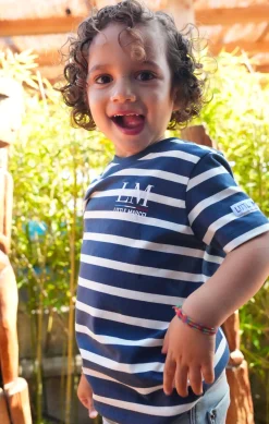 Enfant LITTLE MARCEL Tee-Shirt Manches Courtes Enfant Garçon TERLI MARINE ECRU