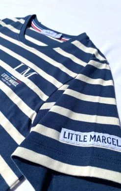 Enfant LITTLE MARCEL Tee-Shirt Manches Courtes Enfant Garçon TERLI MARINE ECRU