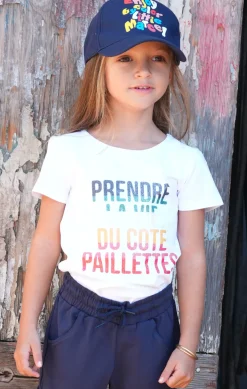 Enfant LITTLE MARCEL Tee-shirt Manches Coutes Enfant Fille TITEXT BLANC