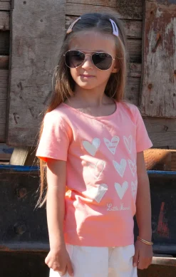 Enfant LITTLE MARCEL Tee-shirt Manches Coutes Enfant Fille TIFLOWERS ROSE