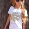 Enfant LITTLE MARCEL Tee-shirt Manches Coutes Enfant Fille TISHELL BLANC