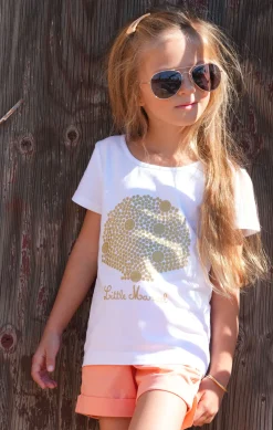 Enfant LITTLE MARCEL Tee-shirt Manches Coutes Enfant Fille TISHELL BLANC