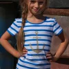 Enfant LITTLE MARCEL Tee-shirt Manches Coutes Enfant Fille TORCADI ANCHOR BLANC BLEU