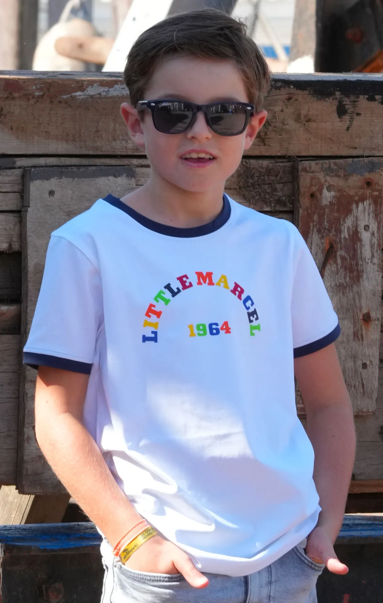 Enfant LITTLE MARCEL Tee-shirt Manches Coutes Enfant Garçon TICOLOR BLANC