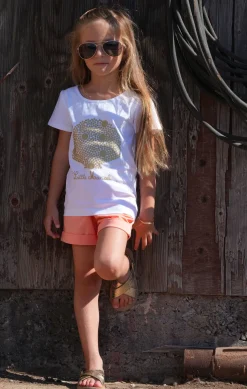 Enfant LITTLE MARCEL Tee-shirt Manches Coutes Enfant Fille TISHELL BLANC