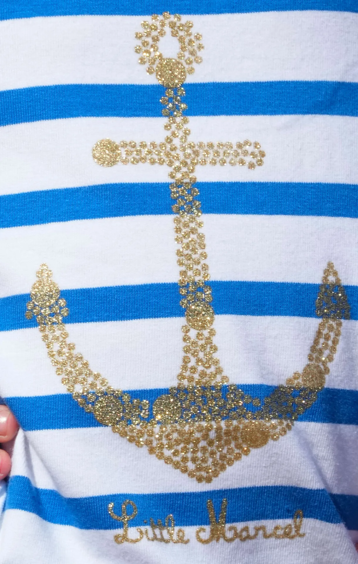 Enfant LITTLE MARCEL Tee-shirt Manches Coutes Enfant Fille TORCADI ANCHOR BLANC BLEU