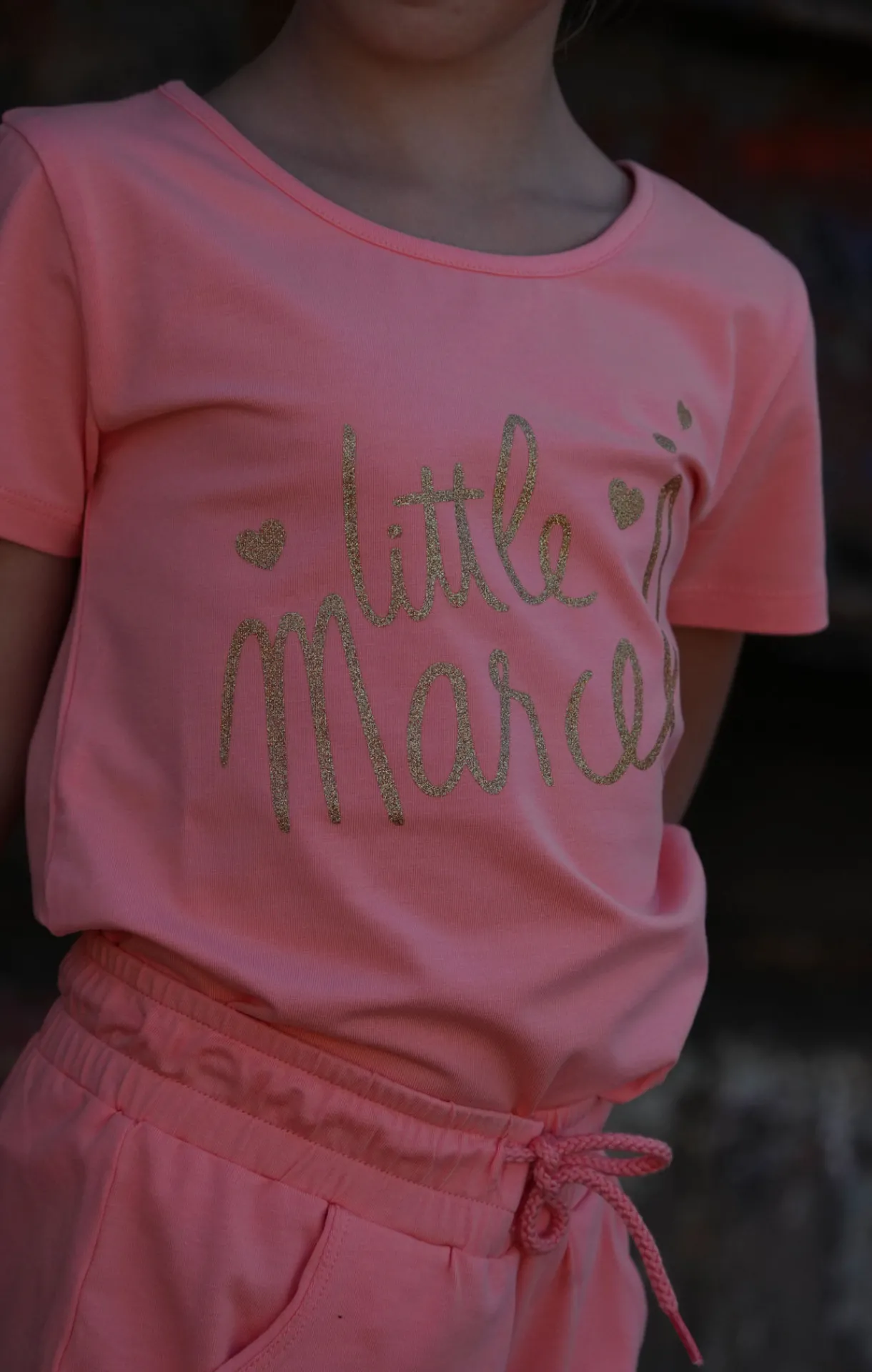 Enfant LITTLE MARCEL Tee-shirt Manches Coutes Enfant Fille TIHEART ROSE