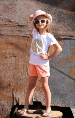 Enfant LITTLE MARCEL Tee-shirt Manches Coutes Enfant Fille TISHELL BLANC