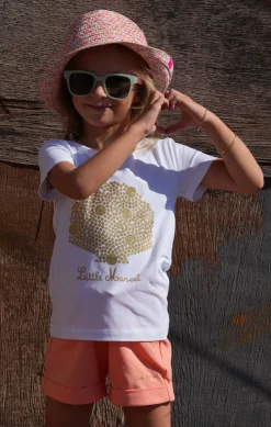Enfant LITTLE MARCEL Tee-shirt Manches Coutes Enfant Fille TISHELL BLANC