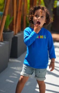 Enfant LITTLE MARCEL Tee-Shirt Manches Longues Enfant Garçon TOLIO BLEU